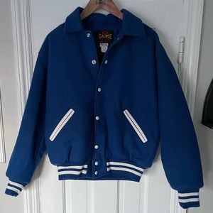 The Game Men’s Small Royal / White Varsity Jacket New With Tags B4